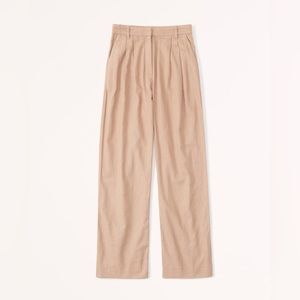 Abercrombie Linen-Blend Tailored Wide Leg Pant